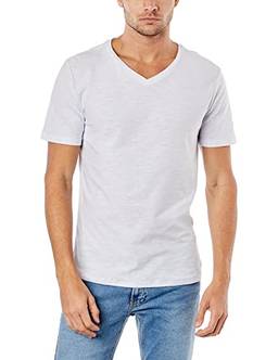 Camiseta Masculina Básica Gola V Rovitex Branco G