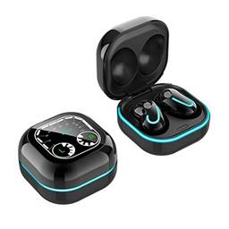 SZAMBIT Fones de Ouvido Sem Fio Bluetooth 5.1 Fones de Ouvido para Jogos com Cancelamento de Ruído,Fones de Ouvido Esportivos com Controle de Toque com Display Digital LED e Luz de Respiração,Preto
