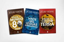 Coleção Júlio Verne - 3 Livros: Viagem ao centro da Terra + Vinte mil léguas submarinas + Volta ao mundo em 80 dias
