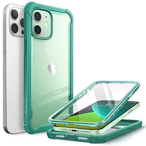 Capa Capinha Case i Blason Ares para iPhone 12, iPhone 12 Pro 6.1 polegadas (versão 2020), capa resistente dupla camada transparente com protetor de tela integrado (Verde)