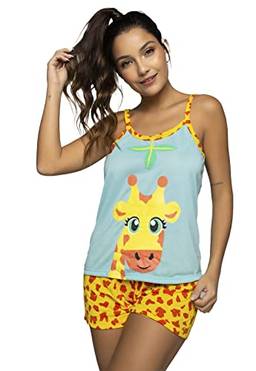 Pijama Baby Doll Curto Adulto Personagem (Girafa, M)