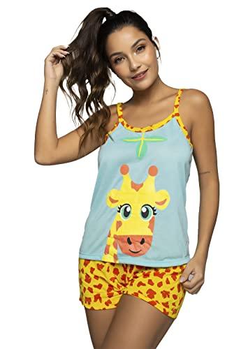 Pijama Baby Doll Curto Adulto Personagem (Girafa, GG)