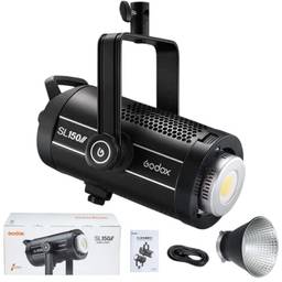 Godox 150W LED Lâmpada de vídeo SL150W II, 5600K CRI 96 TLCI 97 Luz, 8 FX Efeitos Especiais Ultra Silencioso Estúdio LED Iluminação contínua de vídeo Suporte para câmeras DSLR (versão de luz branca)