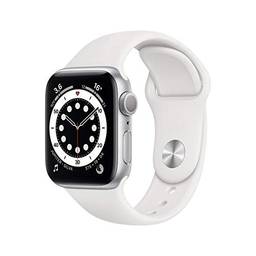 Apple Watch Series 6 Gps, 40 mm, Alumínio Prata, Pulseira Esportiva Branco - Mg283be/a