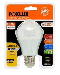 Lâmpada LED Bulbo Foxlux – Luz Branca (6500K) -12v – 10w – Base E-27