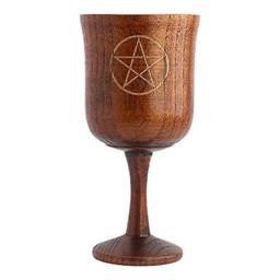 Caneca Ritual de Religiões, Adereços de Altar, Pentagrama Tarô Drinkware, Adivinhação de Vinho Bruxaria Cálice de Madeira