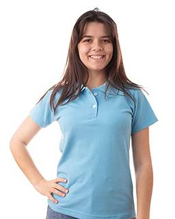 Camisa Gola Polo Feminina (P, Azul BB)