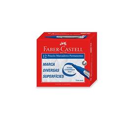 Pincel Marcador Permanente, Faber-Castell, NMP/AZ, Azul, 12 Unidades