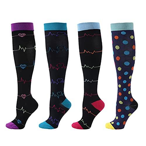 Tomshin 4 pares de meias de compressão para homens e mulheres meias esportivas profissionais.