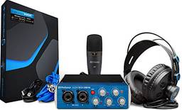 PreSonus Pacote de gravação AudioBox 96 Studio USB 2.0 com interface, fones de ouvido, microfone e software Studio One