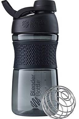 Garrafa misturadora SportMixer da BlenderBottle perfeita para shakes de proteína e pré-treino, 590 ml, preta