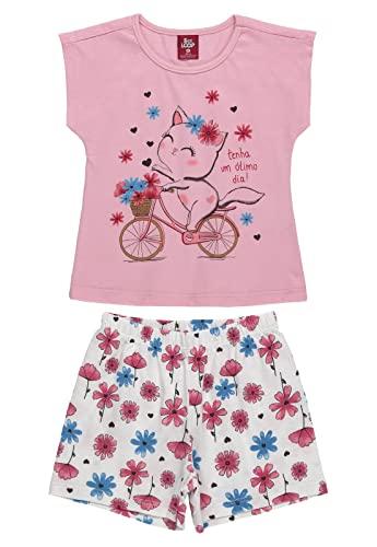 Conjunto Para Bebês Menina Com Blusa E Short, Bee Loop, Bebê Menina, ROSA BLUSH, 1