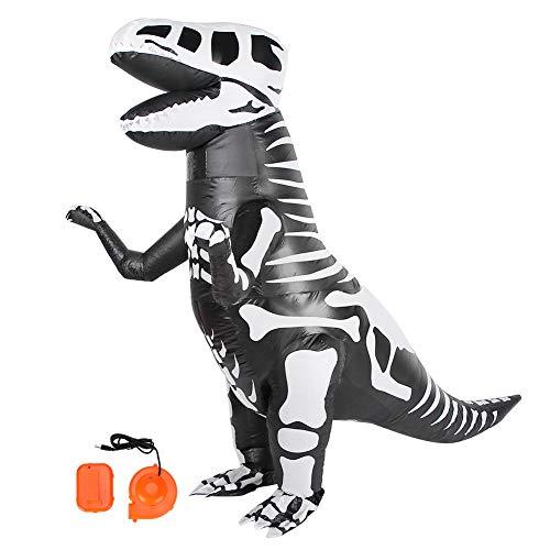 Weiyirot Fantasia inflável de dinossauro | Fantasia de Halloween Velociraptor para cosplay | Fantasia inflável de dinossauro com soprador de ar para festivais de Natal, festas, bares, decoração (X118)