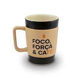 Caneca de Cerâmica Coffee to Go Foco, 300ml, Creme, Mondoceram