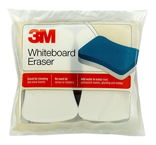 3M 581-WBE 3M Borracha de quadro branco para quadros brancos, pacote com 2, branco/azul