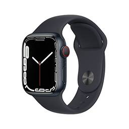 Apple Watch Series 7 (GPS + Cellular), Caixa em alumínio meia-noite de 41 mm com Pulseira esportiva meia-noite