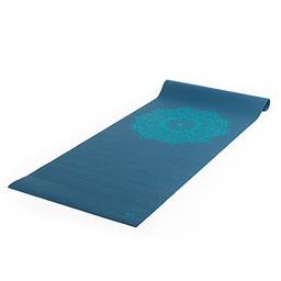 Tapete de Yoga PVC eco Estampa Mandala, indicado para iniciantes, yoga mat para pilates e ginástica 4.5mm 183cm x 60cm (petróleo, mandala-turquesa)