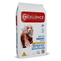 Ração Dog Excellence para Cães Adultos de Raças Médias Sabor Frango e Arroz 15kg