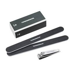 Tweezerman Kit de manicure inclui cortador de unhas bloco de 2 lixas de unha, preto