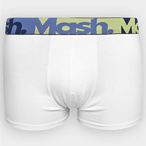 Cuecas Boxer Cotton Liso, Mash, Masculino, Branco, P