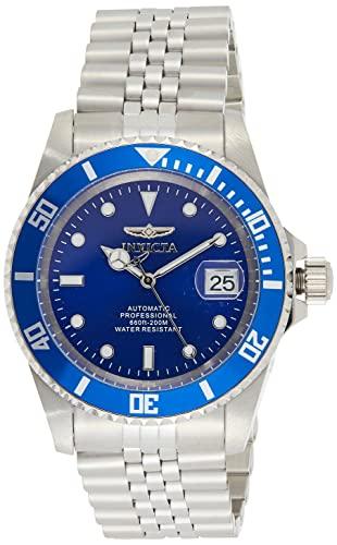 Invicta Relógio automático masculino Pro Diver com pulseira de aço inoxidável, prata, 22 (modelo: 29179), Preto/azul-petróleo, Mergulhador, cronógrafo