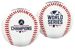 Rawlings | Campeões Oficial da Série Mundial de 2021 | Atlanta Braves | Beisebol Comemorativo | Branco Clássico