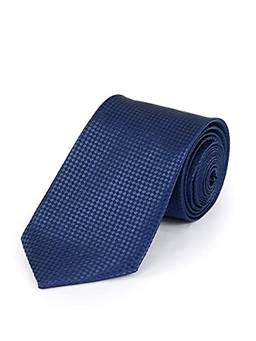 Gravata Tradicional Clássica Trabalhada (Azul-marinho/Quadriculado)