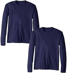 KIT 2 Camisetas UV Protection Masculina UV50+ Tecido Ice Dry Fit Secagem Rápida – M Azul Marinho
