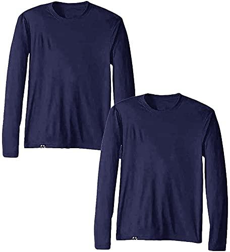 KIT 2 Camisetas UV Protection Masculina UV50+ Tecido Ice Dry Fit Secagem Rápida – EGG Azul Marinho