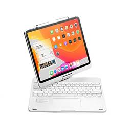SZAMBIT Capa Compatível com iPad,com Teclado Multi-Touch Trackpad,7 Luz de Fundo Colorida,360° Rotatável (iPad Pro12.9 2022/2021/2020/2018,prata)