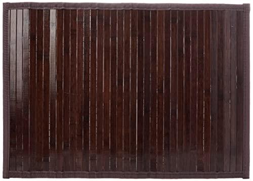 iDesign Formbu Tapete de bambu antiderrapante, resistente à água tapete de corredor para banheiro, cozinha, entrada, corredor, escritório, mudroom, vaidade, 43 cm x 61 cm, marrom mocha