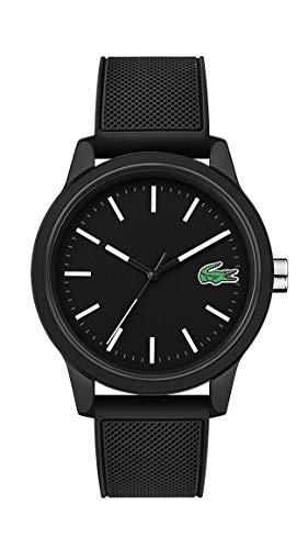 Lacoste Relógio masculino TR90 de quartzo com pulseira de borracha, preto, 20 (modelo: 2010986)