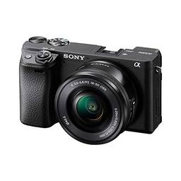 Câmera digital Sony Alpha 6400 com sensor APSC, 24,3MP, tela ajustável em 180°(selfie) e lente 16-50mm F3.5-5.6 | ILCE-6400L/B