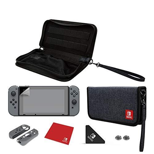 Nintendo Switch Starter Kit with Travel Case, Screen Protector, Joy Con Guards and Earbuds by PDP