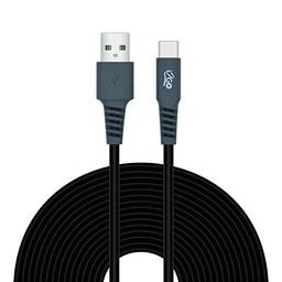 Cabo USB-C I2GO 3m 2,4A PVC Flexível Preto Com Cinza - I2GO Plus