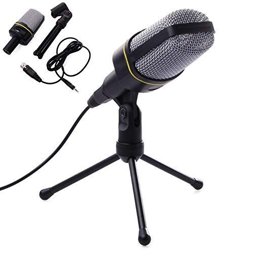 heaven2017 Microfone Condensador de 3,5 mm, com Suporte de Tripé