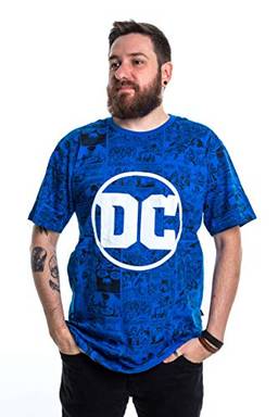 Camiseta Dc Comics Logo, Piticas, adulto e infantil unissex, Azul, P