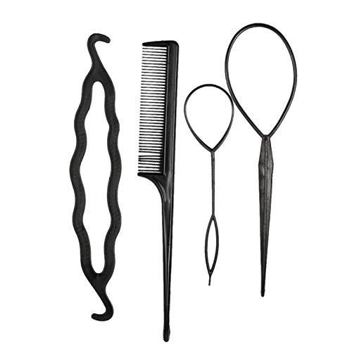 KKcare 4 peças de grampo para pentear torção de cabelo Stick Pin Bun Trança Maker Kit de acessórios de cabelo DIY ferramenta de estilo de cabelo