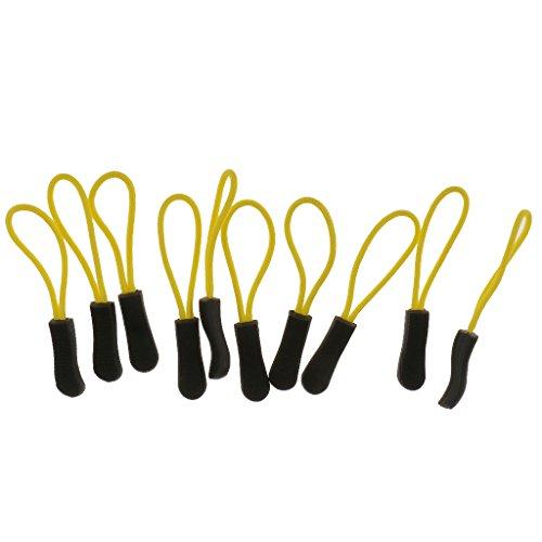 #N/a Conjunto de 10 Cores para Puxadores de Cabo de Zíper Easy Grip Zipper Pull - Amarelo