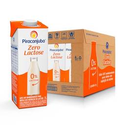 Pack de Leite Semidenatado Piracanjuba Zero Lactose 1L - 12 Unidades