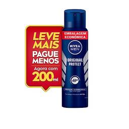 NIVEA MEN Desodorante Antitranspirante Aerossol Original Protect 200ml - Proteção eficaz de 48 horas contra suor e mau odor, desenvolvido especialmente para prevenir irritações na pele