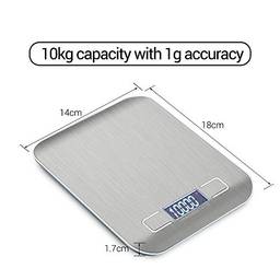 Loijon Balança digital portátil Mini Balança de cozinha digital profissional Balança eletrônica precisa de precisão 10 kg * 1 g DH-2012