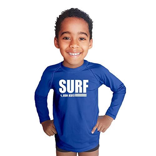 Camisa Praia Piscina Proteção UV50+ Masc Run Kids Surf - Azul - 6 anos
