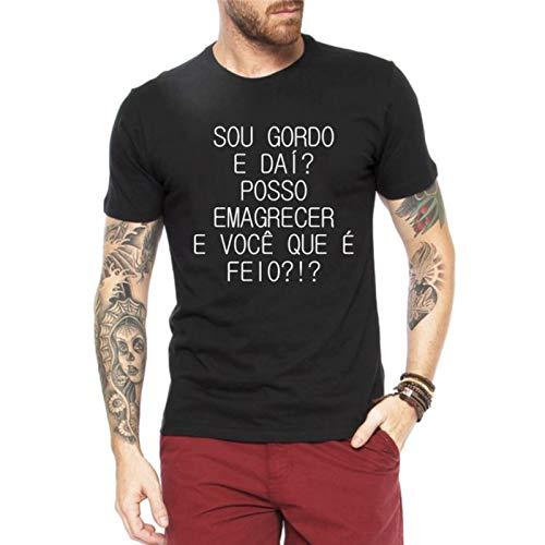 Camiseta Criativa Urbana Frases Engraçadas Sou Gordo Preto P
