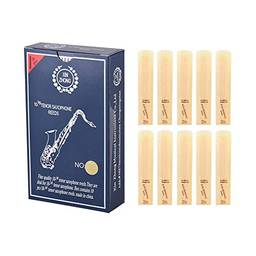 Sunbaca Sax Tenor Saxofone Tenor Nível 10-Bb Normal Reeds Força 2.5 para Iniciantes, 10 pçs/caixa