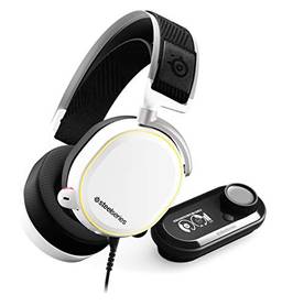 SteelSeries Arctis Pro + GameDAC Wired Gaming Headset - Certified Hi-Res Audio - Dedicated DAC and Amp - for PS4 and PC – White