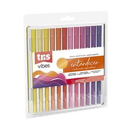 Hidrocor Tris Vibes Sketch Entardecer 12 Cores, Multicolorido, 610849