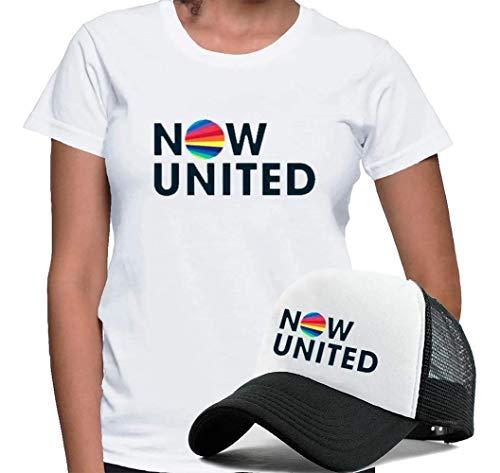 Kit Camiseta Algodão T- Shirt + Boné Now United Music Grupo (XG, Branco)