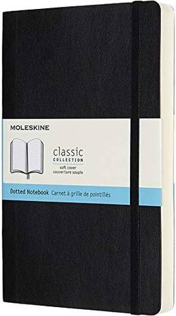 Moleskine Caderno expandido clássico, capa macia, grande (12,7 cm x 21 cm) pontilhado, preto, 400 páginas