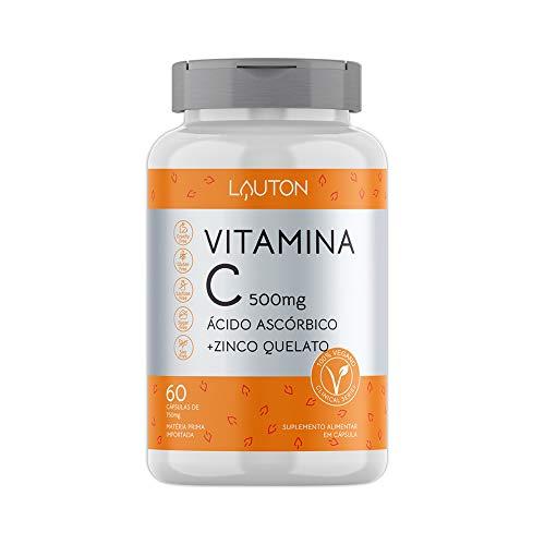 Vitamina C + Zinco 500mg - 60 Cápsulas Lauton Nutrition, Lauton Nutrition